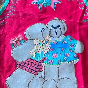 Festive Teddy Bear Holiday Tapestry